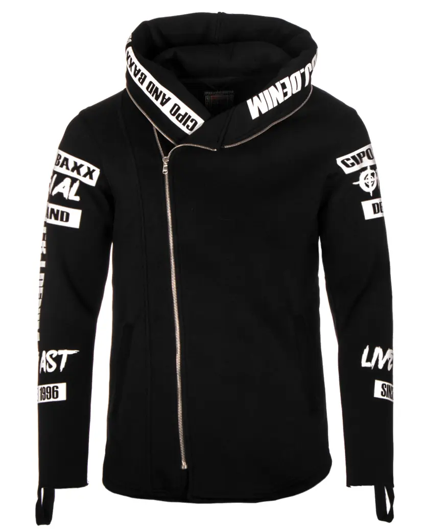 CL280 — bluza rozpinana z kapturem — czarna