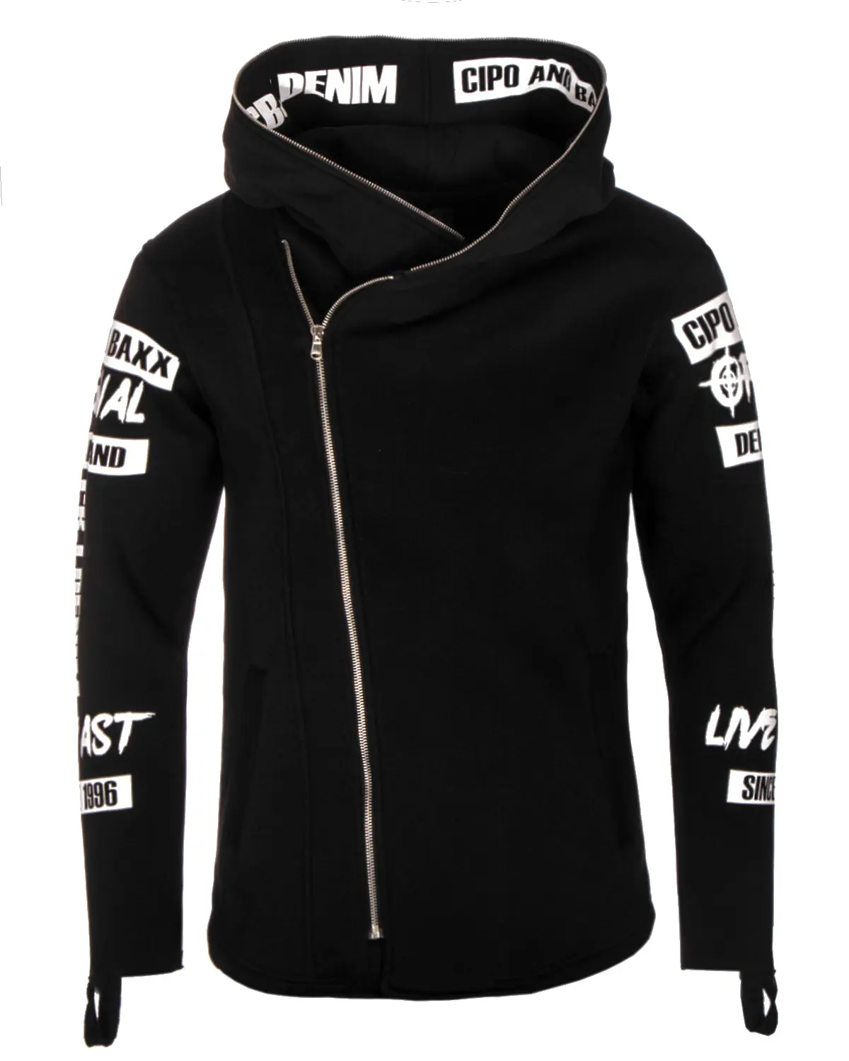 CL280 — bluza rozpinana z kapturem — czarna — ujęcie 3