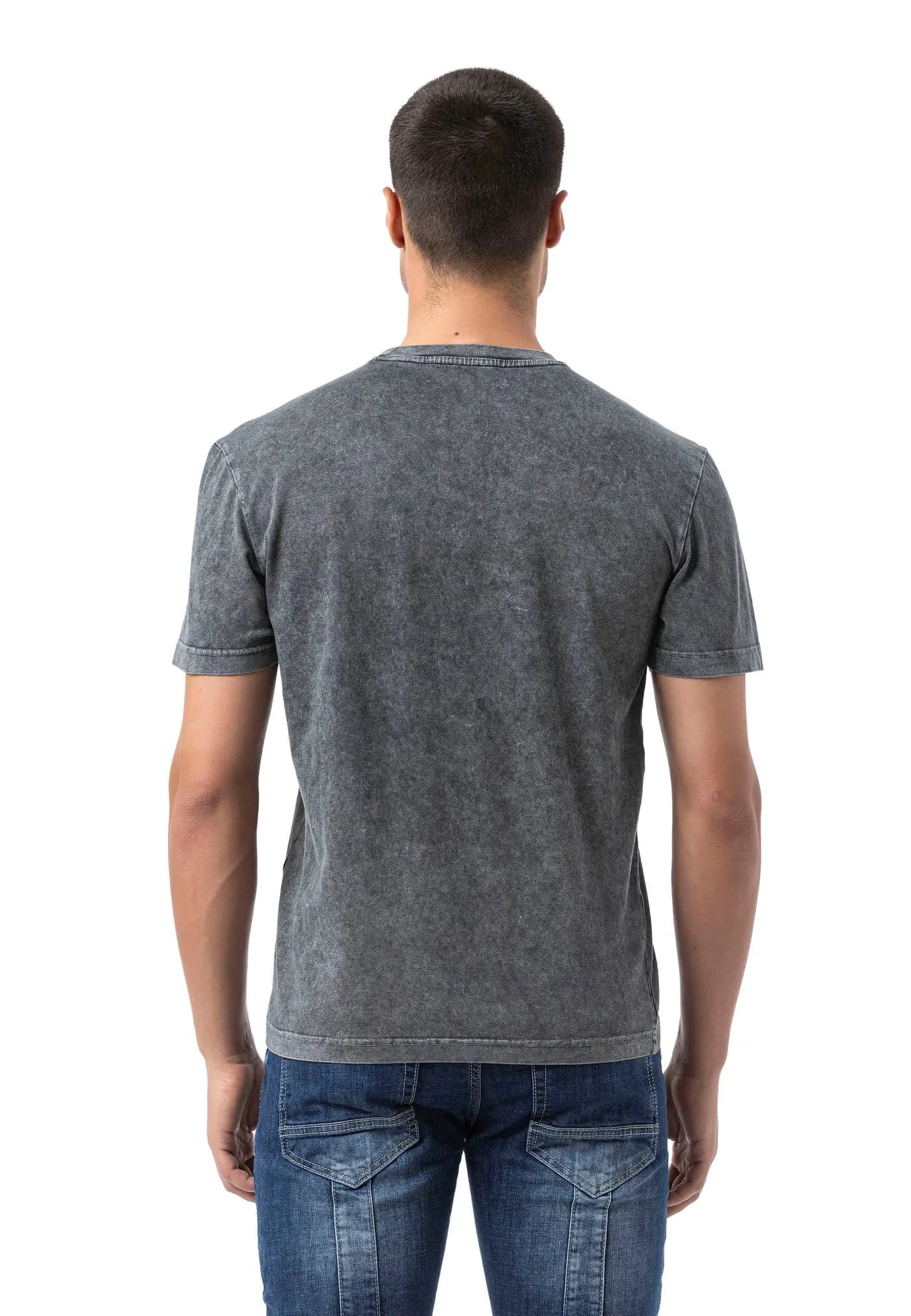 CT808 — t-shirt z efektem sprania — antracyt — ujęcie 6